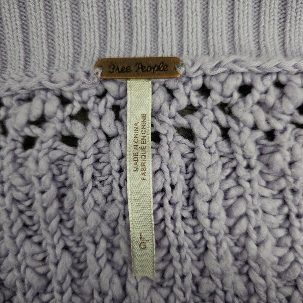Free People Pandora’s Boat Neck Oversized Slouchy Knit Purple Pullover Sweater - Picture 4 of 8